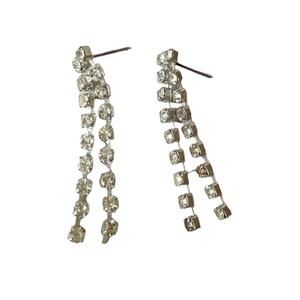 Vintage style rhinestone dangle post earrings